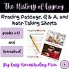 The History of Eggnog Reading Passage, Q & A, and Note-Taking Sheets