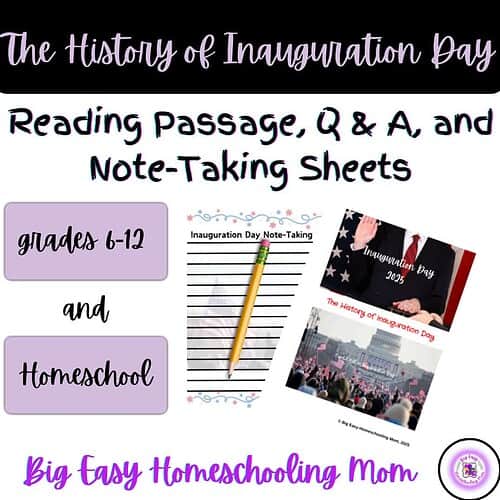 The History of Inauguration Day Reading Passage, Q & A, and Note-Taking Sheets