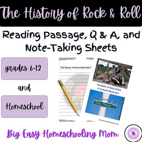 The History of Rock & Roll Reading Passage, Q & A, and Note-Taking Sheets