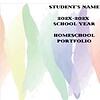 Homeschool portfolio cover featuring pastel watercolor background and customizable student information for homeschooling documentation and record keeping.