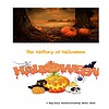 A scenic autumn landscape with pumpkins and trees during sunset, perfect for Halloween educational themes.