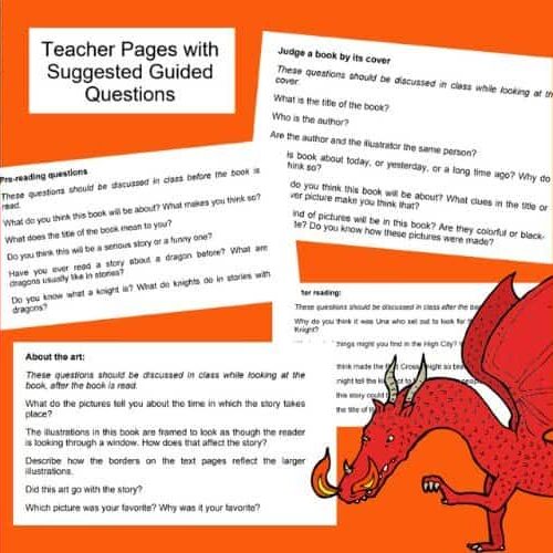 Saint George and the Dragon guided reading and journal response activities, including teacher pages, student worksheets, and creative prompts for homeschool literacy and dragon-themed story analysis.