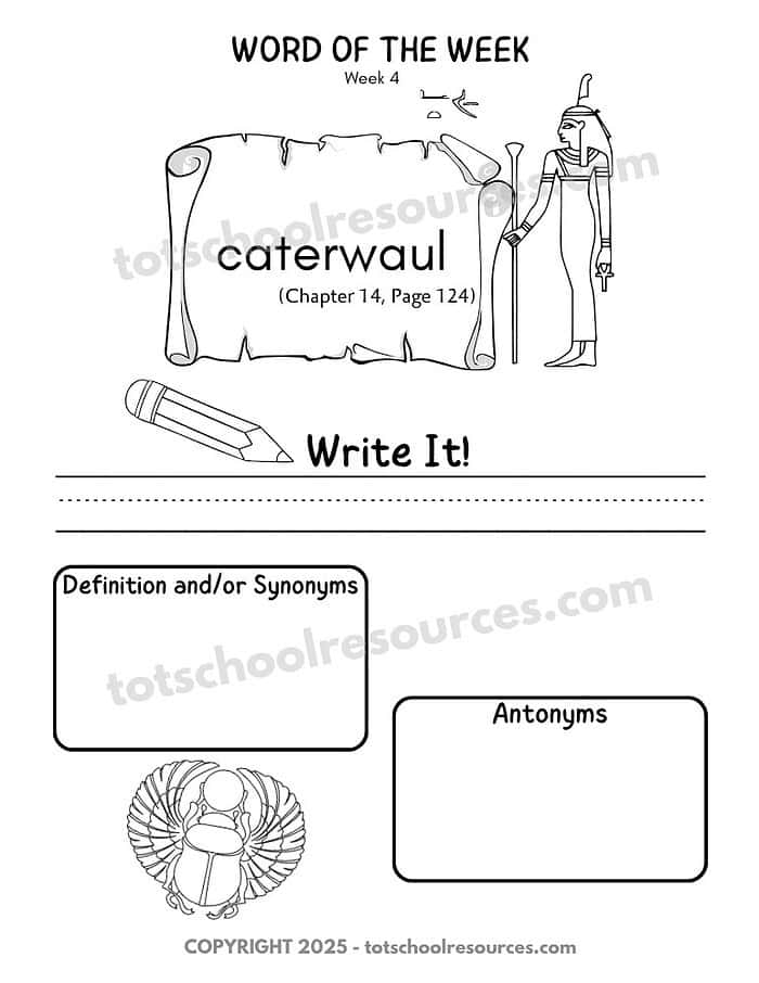 Vocab example Ancient Egypt/Ra the Mighty - Unit Study/Novel Study Combo