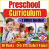 Z-315-Preschool-Curriculum-_w_Bonuses.jpg Preschool curriculum resource with bonus bundles, designed for homeschooling students, includes 36 weeks of educational content with over 670 student pages for early childhood learning.