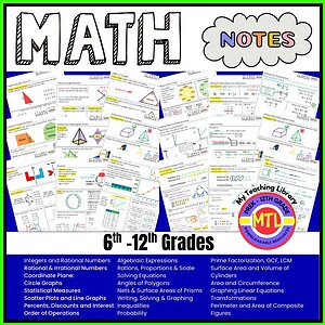 Math Notes for Middle and High School