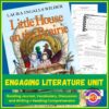 Laura Ingalls Wilder Little House on the Prairie homeschool literature unit with reading journal, vocabulary, discussion, writing, and comprehension activities for grades pre-K to 12.