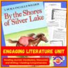 Laura Ingalls Wilder By the Shores of Silver Lake homeschool literature unit with reading journal and vocabulary activities, perfect for engaging homeschool students in reading comprehension and discussion.