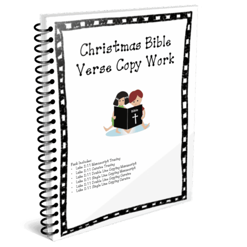 Manuscript and cursive Bible verse copy work printable for homeschooling, featuring tracing activities for children learning to write in biblical characters.