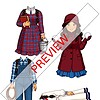 clothes 1 1. Girls dressed in historical prairie and pioneer clothing for homeschooling, featuring dresses, coats, and accessories for history lessons or dress-up activities.