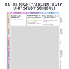 combined schedule Symbol of the educational schedule with ancient Egyptian themes, featuring hieroglyphics and Pharaoh motifs.