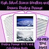 Weather and seasons homeschool science reading passage, Q&A, and note-taking sheets for homeschooling, weather and climate curriculum for middle school students.