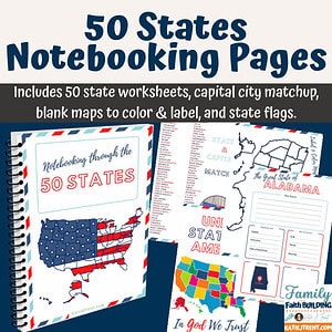50 STATES NOTEBOOKING PAGES