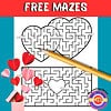 Heart-shaped maze printable for kids, homeschool resource, fun educational activity, Valentine's Day game, printable puzzles, free downloadable mazes, early learning, teaching aids, homeschool curriculum, teaching tools.