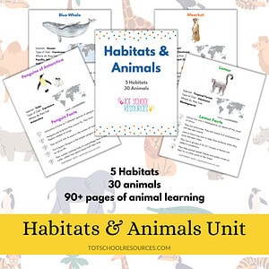 Habitats & Animals (5 habitats, 30 animals)