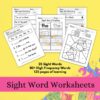cropped-Sight-Word-Worksheets-set-Copy.jpg 25 Sight Word Worksheets for Homeschooling, Including Sight Word Practice, Color by Sight Word, and Fill-in Activities to Enhance Early Reading Skills.