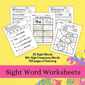 Sight Word Worksheets - Learn 25 Non-decodeable heart words