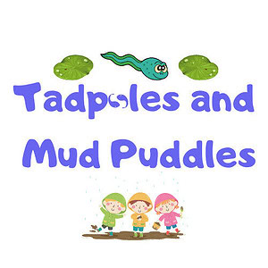 Tadpoles and Mud Puddles homeschool activity cover featuring cheerful children and a cute tadpole with lily pads, ideal for early science lessons and outdoor learning experiences.