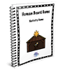 human board game A colorful Homeschool Resource Co. nativity board game spiral notebook cover with festive design and child-friendly illustration, perfect for homeschooling Christmas activities and religious education.