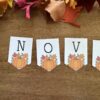 november-banner-pumpkin-printable-3 Colorful autumn felt leaves for homeschool crafts and activities, perfect for fall themed learning, sensory play, and seasonal educational projects. Stress-free fall craft ideas for homeschooling families.