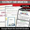 preview - Copy Electromagnetism homeschool science activities, low prep review game for 2nd to 4th graders, fun educational electricity and magnetism challenge for elementary students.
