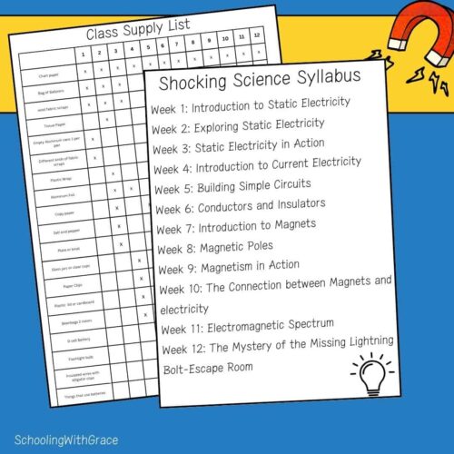 Classroom science supply list for homeschool science experiments and curriculum—perfect for homeschool resource planning and science project prep.