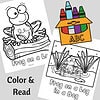 wy-141-e.jpg Colorful frog sitting on a log with the words "Frog on a Log" designed for homeschool learning activities.