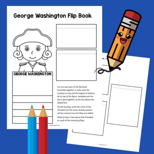 wy-161-d.jpg George Washington history flip book template for homeschool activities, featuring coloring and fact-writing prompts for educational fun.
