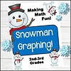 Snowman graphing activity for 2nd-3rd grade math, homeschool resource, winter learning, fun math worksheets, snowman themed math game, easy math practice for elementary students, engaging homeschool math facts, seasonal math activities, snowman graphing printables, hands-on math learning tools.