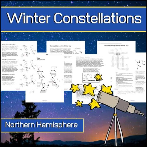 Detailed constellation charts and educational resources for homeschooling students studying the winter sky and the Northern Hemisphere, with step-by-step guides and astronomy activities.