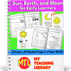 z-305-Sun-Earth-Moon-Early-Learning-cover.png Sun, Earth, and Moon early learning educational activity pages for young children, featuring mini posters and tracing exercises about celestial bodies for homeschool science curriculum.