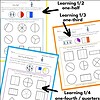 z-328-LearningFractions-1.jpg Divided into four equal parts, educational worksheet, fractions practice, learning resource for kids, homeschool math activities, grade 1-4, printable worksheet, hands-on learning, fraction circles, teaching fractions at home.