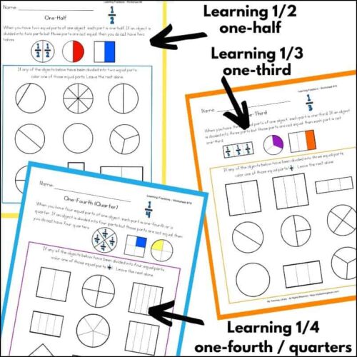z-328-LearningFractions-1.jpg Divided into four equal parts, educational worksheet, fractions practice, learning resource for kids, homeschool math activities, grade 1-4, printable worksheet, hands-on learning, fraction circles, teaching fractions at home.