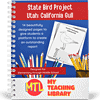 z-468-Utah-California-Gull-cover.png State bird project printable pages for homeschool, featuring a California gull report template and colorful school supplies.