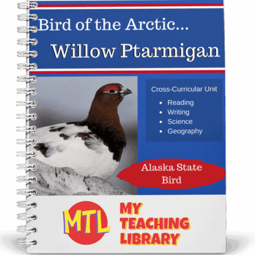 Alaska State Bird homeschool science curriculum cover featuring Willow Ptarmigan for homeschool resource providers.