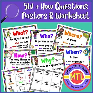 5Ws and How Posters and Worksheet | Reading Comprehension