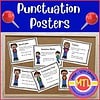 z-490-Punctuation-Posters.jpg Punctuation posters for homeschooling, including apostrophe, quotation marks, comma, question mark, exclamation point, and period, ideal for preschool to 12th grade language arts instruction.