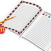 zy436-Christmas-Writing-Stationary-2020-c.jpg Home school planner notebook with holiday lights border, open pages for lesson planning and notes, ideal for homeschool resources and organization.