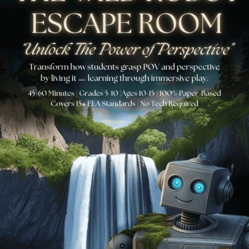 1. Interactive robot-themed escape room for homeschoolers, enhances perspective skills with immersive play, covering grades 5-10 and ages 10-15, no tech needed, standards aligned.
