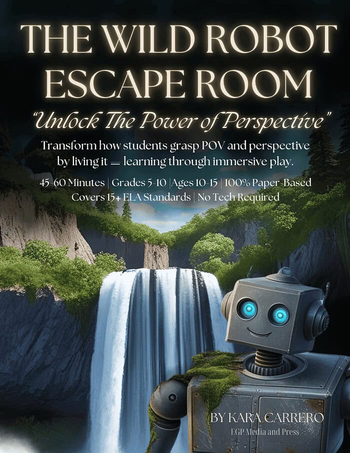 1-the-wild-robot-escape-room.pdf.zip-1.png 1. Interactive robot-themed escape room for homeschoolers, enhances perspective skills with immersive play, covering grades 5-10 and ages 10-15, no tech needed, standards aligned.