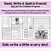 131 1. French language learning activities for kids, including reading, writing, spelling practice, and grammar rules, ideal for homeschooling and language education.
