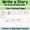 144 Colorful homeschool writing resources for no-prep story writing pages, museum visit themes, and primary & wide ruled versions for elementary homeschool curriculum.