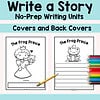 146 Coloring book cover for "The Frog Prince" with writing prompts, no-prep writing activities, homeschool resource for kids, printable back and front covers, educational homeschool writing units, teaching tools.