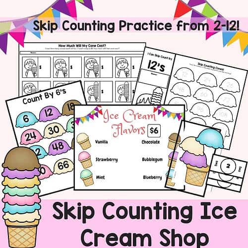 Skip Counting for Multiplication Ice Cream Shop Play and Learn Set