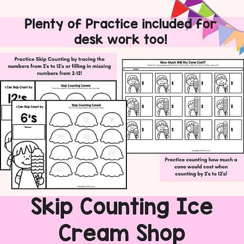 167 Skip Counting for Multiplication Ice Cream Shop Play and Learn Set