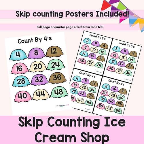 168 Skip Counting for Multiplication Ice Cream Shop Play and Learn Set