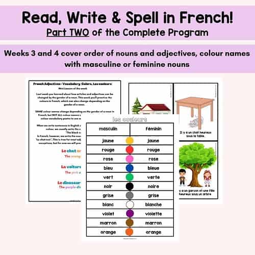 171 French Writing Reading and Spelling Program for FSL Unit 2