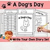 210 1. Printable children's story and activity set focused on dogs, ideal for homeschool educational resources and early literacy development.