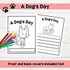 213 Coloring and writing worksheet for kids featuring a dog theme, includes front and back covers, ideal for homeschooling activities and pet-themed educational resources.