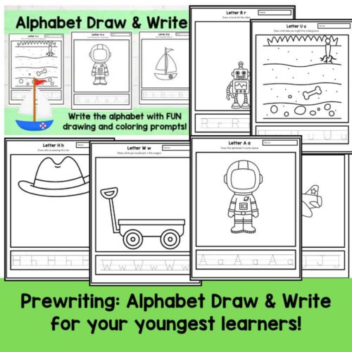 23 Explore engaging prewriting alphabet draw and write activities to help young learners practice letter recognition, handwriting skills, and early literacy with fun coloring prompts.