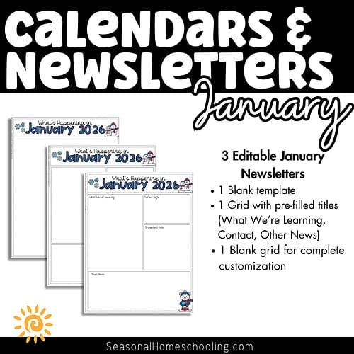 Editable January Calendars & Classroom Newsletters Grades K–2 3 Editable January Calendars & Classroom Newsletters Grades K–2 sampling of what is included